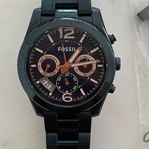 Perfect Boyfriend Multifunction Blue Stainless Steel Watch by Fossil